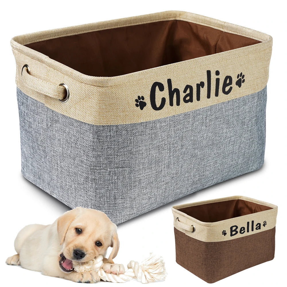 Dog Toy Storage Basket Bag Foldable