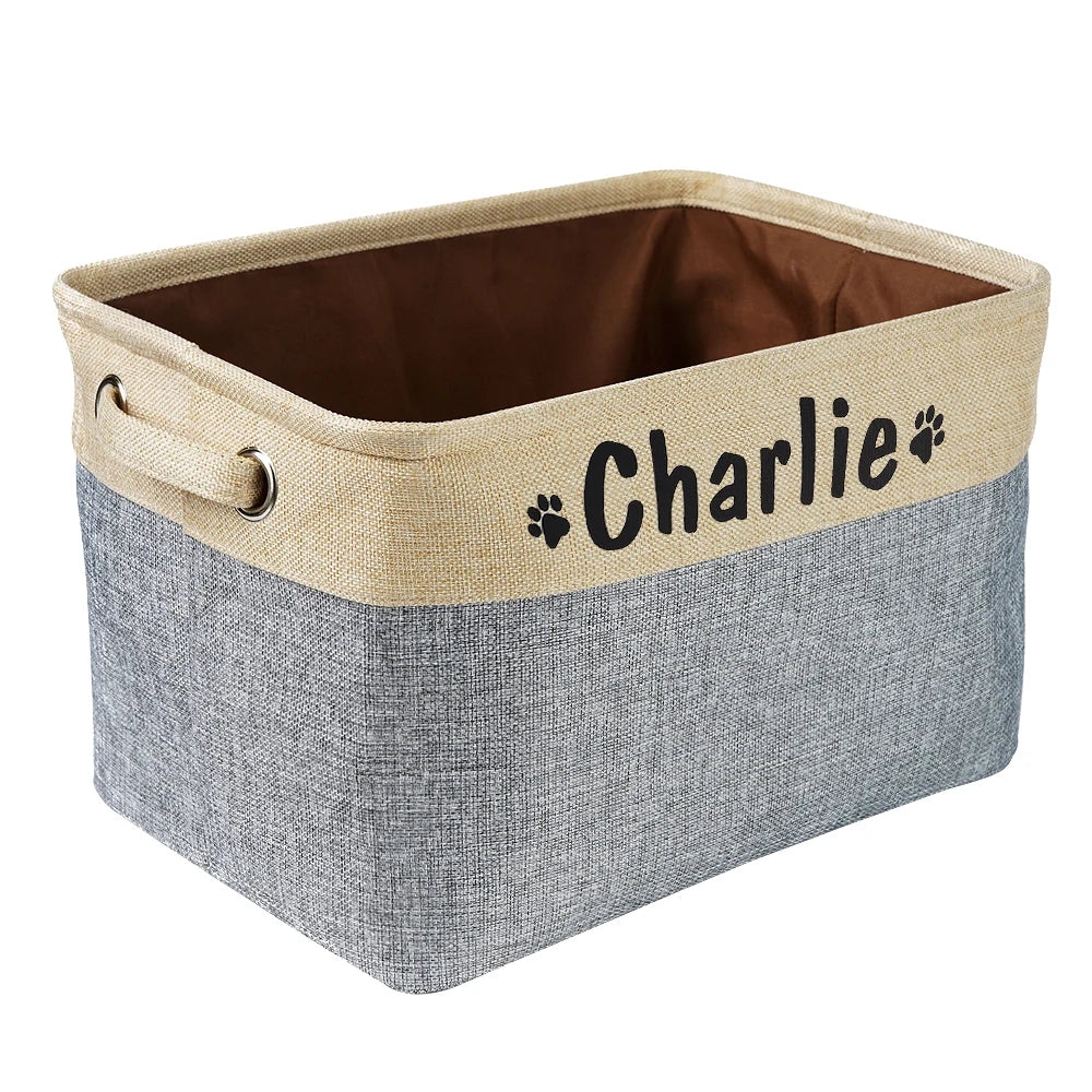 Dog Toy Storage Basket Bag Foldable