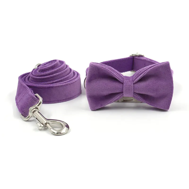 Chic Bow-Tie Dog Collar Set