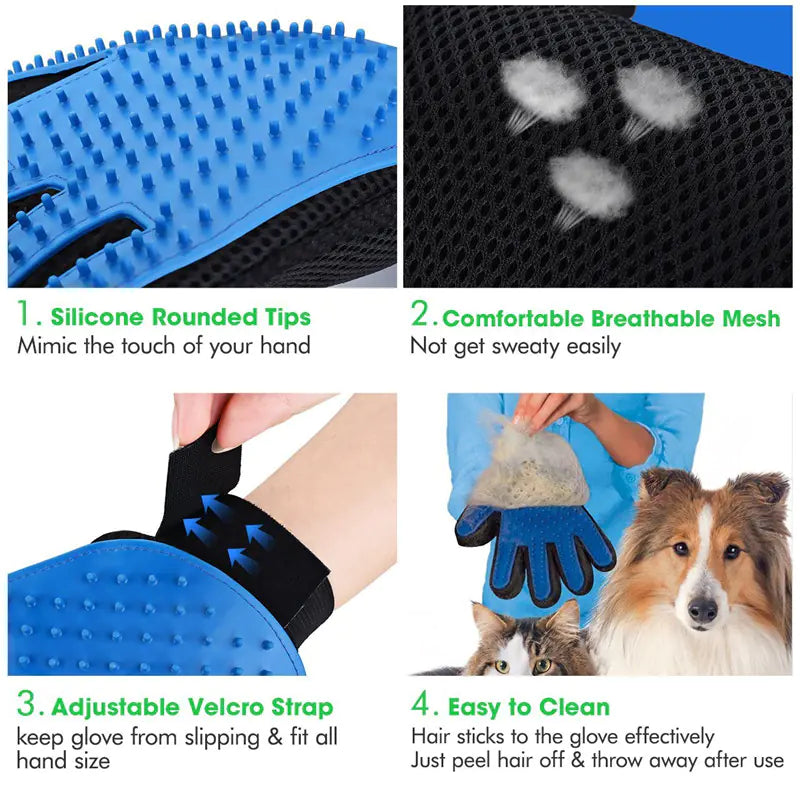 Eco-Silicone Pet Grooming Gloves
